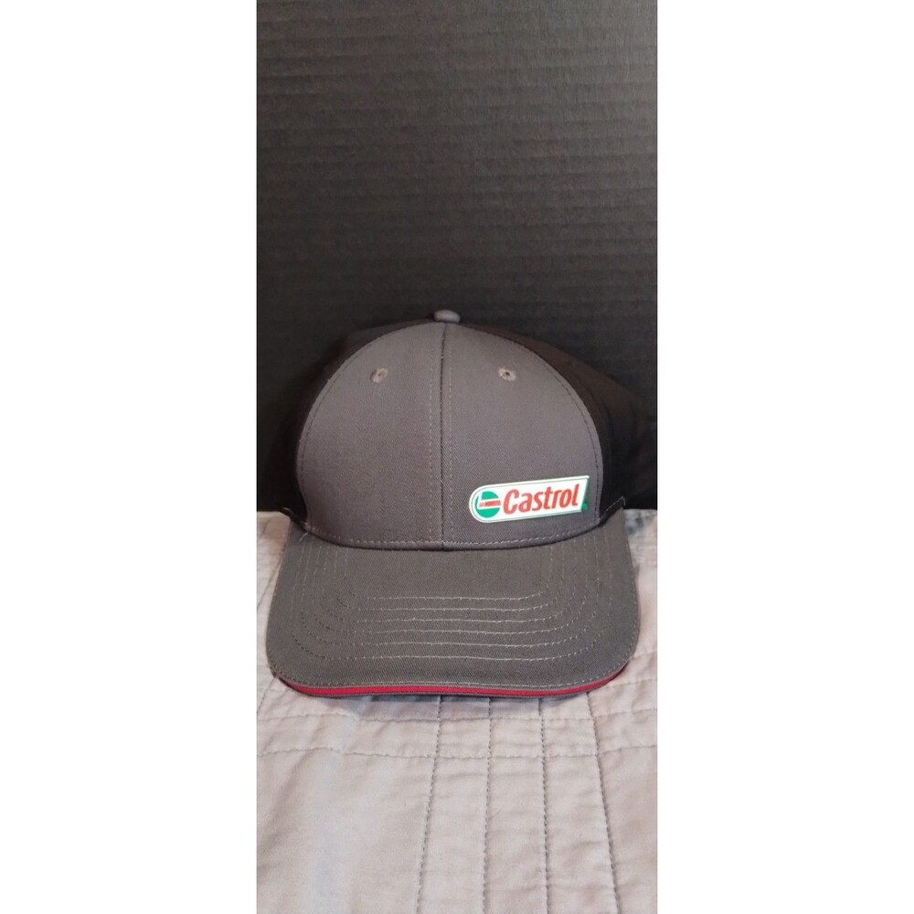 Castrol Gas & Oil Logo Snapback Baseball Cap Hat Gray/Black/Red
